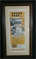 Authentic 1937 Penzoil Framed Advertisement