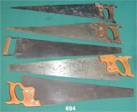 Four assorted hand saws