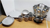 Gray Dish Set & Spice Rack