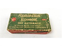 Box of Remington Kleanbore .380 Automatic Rounds