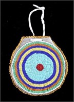 Crow Native American Indian Beaded Round Pouch
