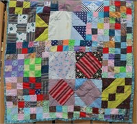 Hand Made/Tied Cotton Baby Quilt-Made in 1970's