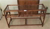 Rattan Glass top console or sofa table