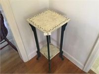 Green painted candle stand or plant stand
