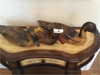 (3) Hand carved ducks by local artist