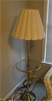 Vintage brass and glass floor lamp