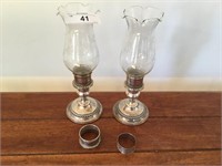 (3) pcs Sterling Pair of Candle's & napkin holder