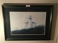 Vintage framed lighthouse print