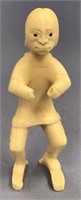 Ivory dancer, 4.5" tall, 1 foot has been repaired