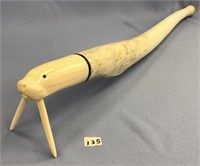 22.5" Walrus oosicks mounted with 3" carved walrus