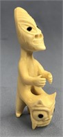 Ivory tupilak carved from whale's tooth: 5.25"