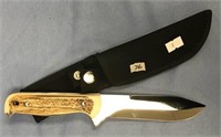 hunting knife 9.75 inches with antler handle