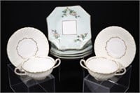Minton Soup Bowls & Side Plates with Incised Stamp