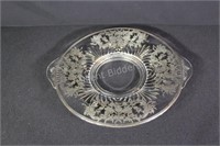 Silver Overlay Handle Dessert Platter