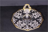 Etched Gold Rim Dessert / High Tea Platter