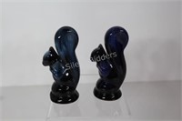 Cobalt Blue Mountain Pottery Squirrels