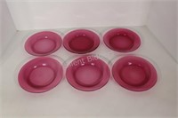 Cranberry Side Plates with a Clear Edge