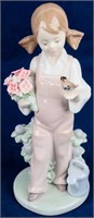 1984 Lladro Porcelain Figurine Girl Flowers SPRING
