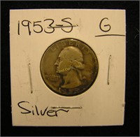 1953 Silver Quarter-S Mint