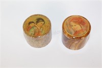 The Fine Art of Edna Hibel Marble Painted Cylinder
