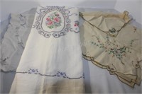 Hand Cross Stitched Runners & Table Cloths