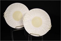 Two Belleek Tridacna Shell Pattern Handled Platter