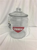 Tom's Glass Jar No Chips or Cracks