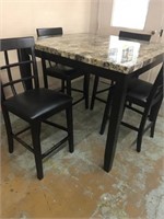 Counter Height Table and 4 Counter Stools