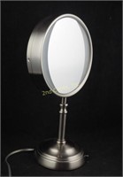 Brushed Pewter Lighted Make Up Vanity Mirror