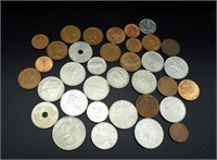 Vtg 30-35 International Foreign Assorted Coins