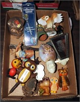 Owls Thermometers, Candles & Collectibles Lot
