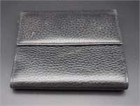 New Black Top Grain Leather Wallet W Coin Purse