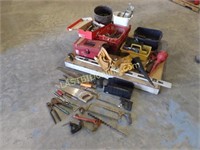 METAL LEVEL, WRENCHES, FUNNELS, SAWS, ELEC. WIRE++