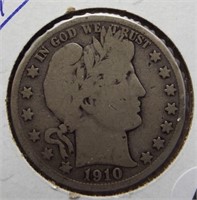 1910 Barber 90% silver half dollar.