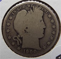 1900 Barber 90% silver half dollar.