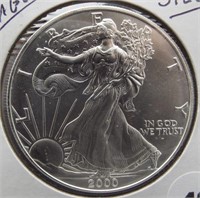 2000 One ounce fine silver Eagle.