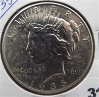 1935 Peace silver dollar.