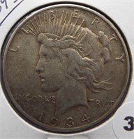1934-S Peace silver dollar.