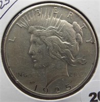 1925 Peace silver dollar.