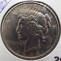 1923 Peace silver dollar.
