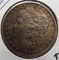 1901-O Morgan silver dollar.
