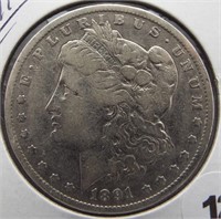1891-O Morgan silver dollar.
