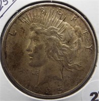 1925-S Peace silver dollar.