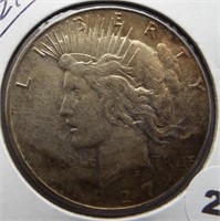 1927-S Peace silver dollar.