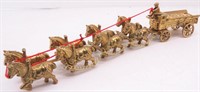 Cast Brass Beer Wagon Drawn by 8 Clydesdale