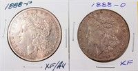 Coin 2 Morgan Silver Dollars 1888-P & 1888-O