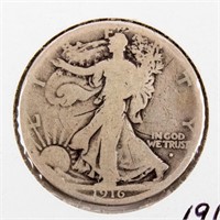 Coin 1916-S Walking Liberty Half Dollar VG Key