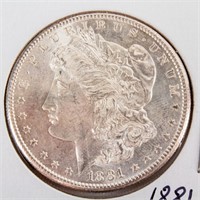 Coin 1881-S Morgan Silver Dollar BU PL