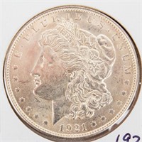 Coin 1921-P Morgan Silver Dollar AU