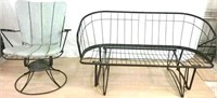 Wrought Iron Glider and Swivel Chair